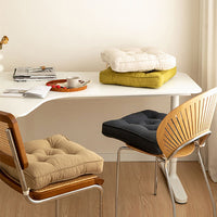 HKM-437203 Japanese Cotton and Linen Solid Color Cushion, Thickened Anti-Skid Design - 43x43cm