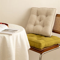 HKM-437203 Japanese Cotton and Linen Solid Color Cushion, Thickened Anti-Skid Design - 43x43cm