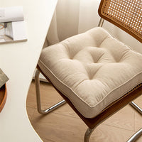 HKM-437203 Japanese Cotton and Linen Solid Color Cushion, Thickened Anti-Skid Design - 43x43cm
