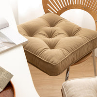 HKM-437203 Japanese Cotton and Linen Solid Color Cushion, Thickened Anti-Skid Design - 43x43cm