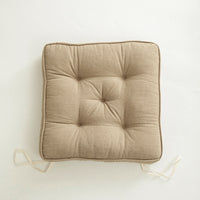 HKM-437203 Japanese Cotton and Linen Solid Color Cushion, Thickened Anti-Skid Design - 43x43cm