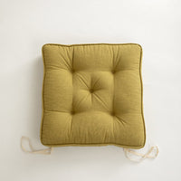 HKM-437203 Japanese Cotton and Linen Solid Color Cushion, Thickened Anti-Skid Design - 43x43cm