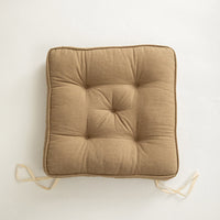 HKM-437203 Japanese Cotton and Linen Solid Color Cushion, Thickened Anti-Skid Design - 43x43cm