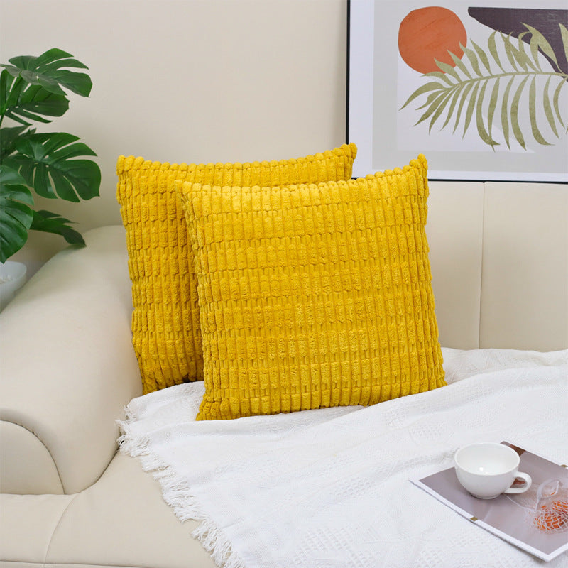 HKM-437267 Boho Striped Corduroy Throw Pillow Covers for Modern Farmhouse Christmas Home Decor