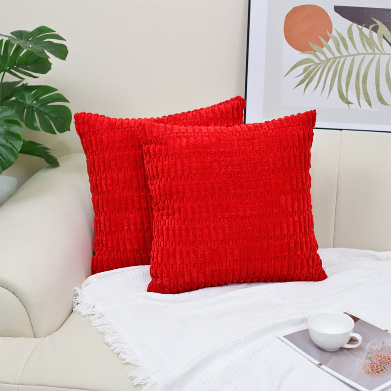 HKM-437267 Boho Striped Corduroy Throw Pillow Covers for Modern Farmhouse Christmas Home Decor