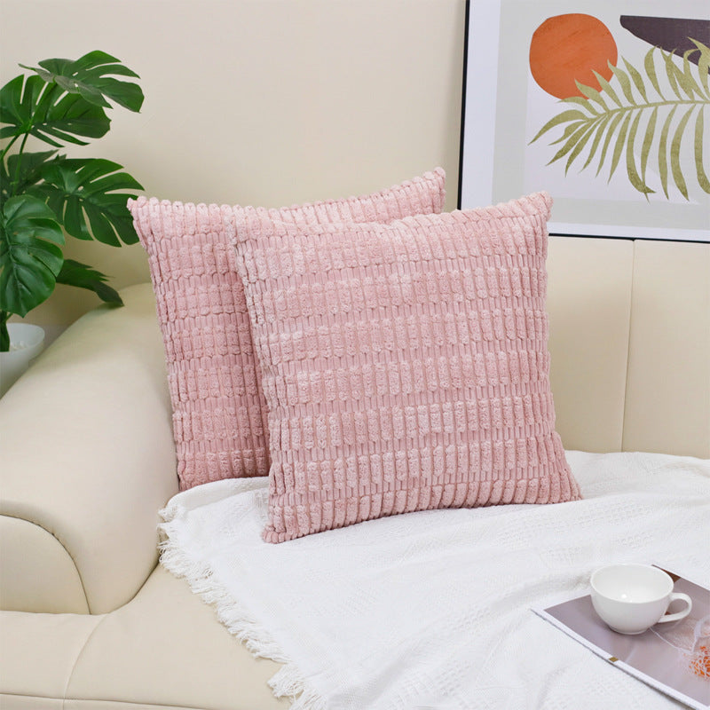 HKM-437267 Boho Striped Corduroy Throw Pillow Covers for Modern Farmhouse Christmas Home Decor