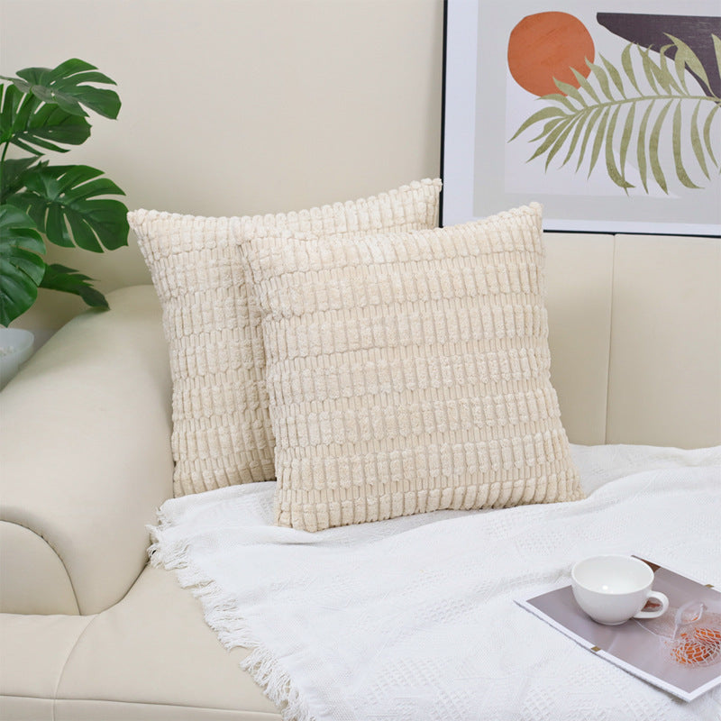 HKM-437267 Boho Striped Corduroy Throw Pillow Covers for Modern Farmhouse Christmas Home Decor