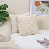 HKM-437267 Boho Striped Corduroy Throw Pillow Covers for Modern Farmhouse Christmas Home Decor