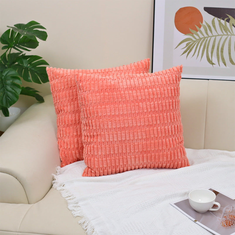HKM-437267 Boho Striped Corduroy Throw Pillow Covers for Modern Farmhouse Christmas Home Decor