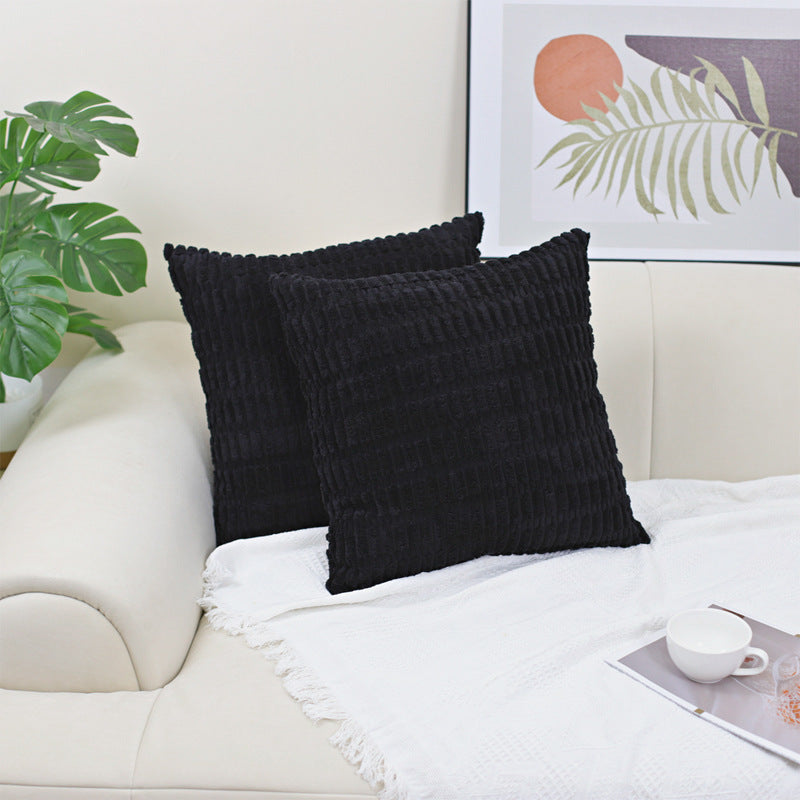 HKM-437267 Boho Striped Corduroy Throw Pillow Covers for Modern Farmhouse Christmas Home Decor