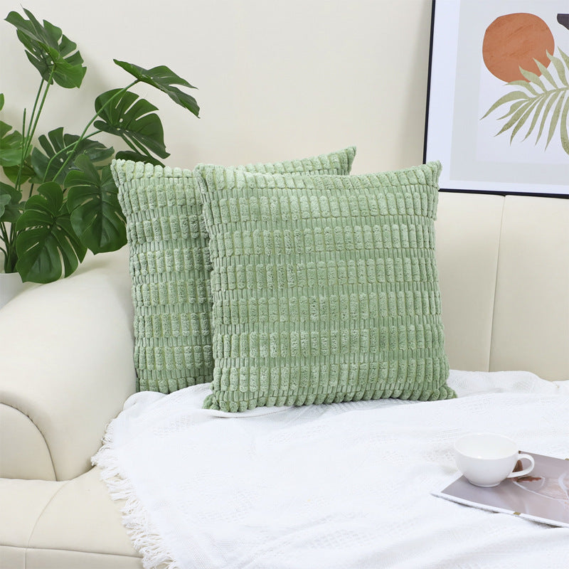 HKM-437267 Boho Striped Corduroy Throw Pillow Covers for Modern Farmhouse Christmas Home Decor