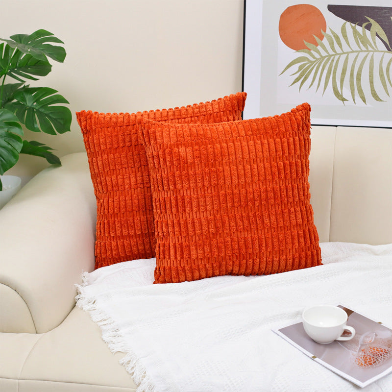 HKM-437267 Boho Striped Corduroy Throw Pillow Covers for Modern Farmhouse Christmas Home Decor