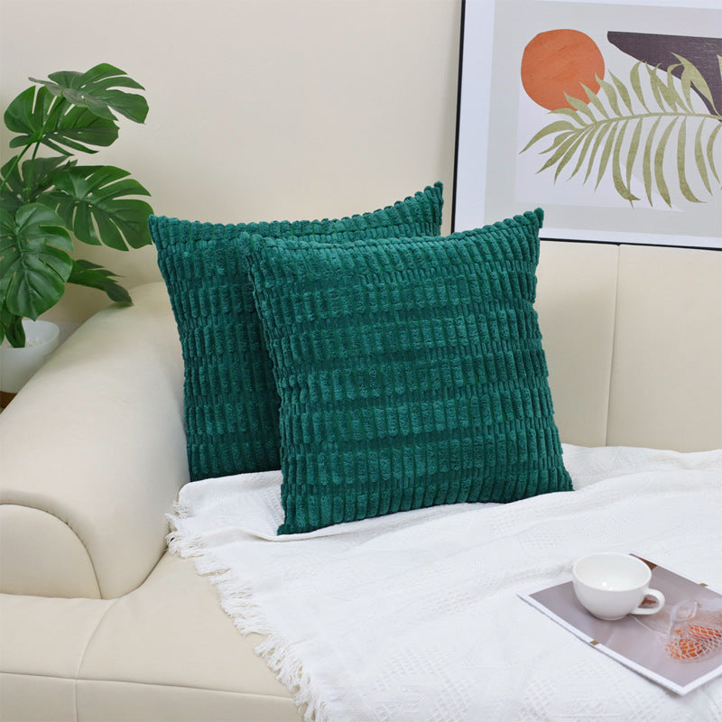 HKM-437267 Boho Striped Corduroy Throw Pillow Covers for Modern Farmhouse Christmas Home Decor
