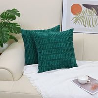 HKM-437267 Boho Striped Corduroy Throw Pillow Covers for Modern Farmhouse Christmas Home Decor