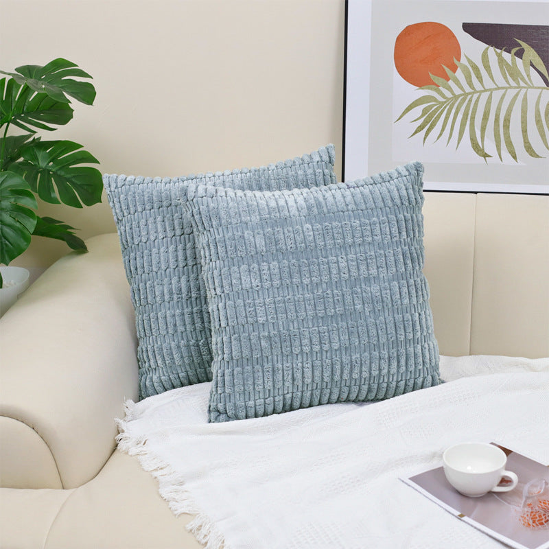 HKM-437267 Boho Striped Corduroy Throw Pillow Covers for Modern Farmhouse Christmas Home Decor