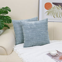 HKM-437267 Boho Striped Corduroy Throw Pillow Covers for Modern Farmhouse Christmas Home Decor