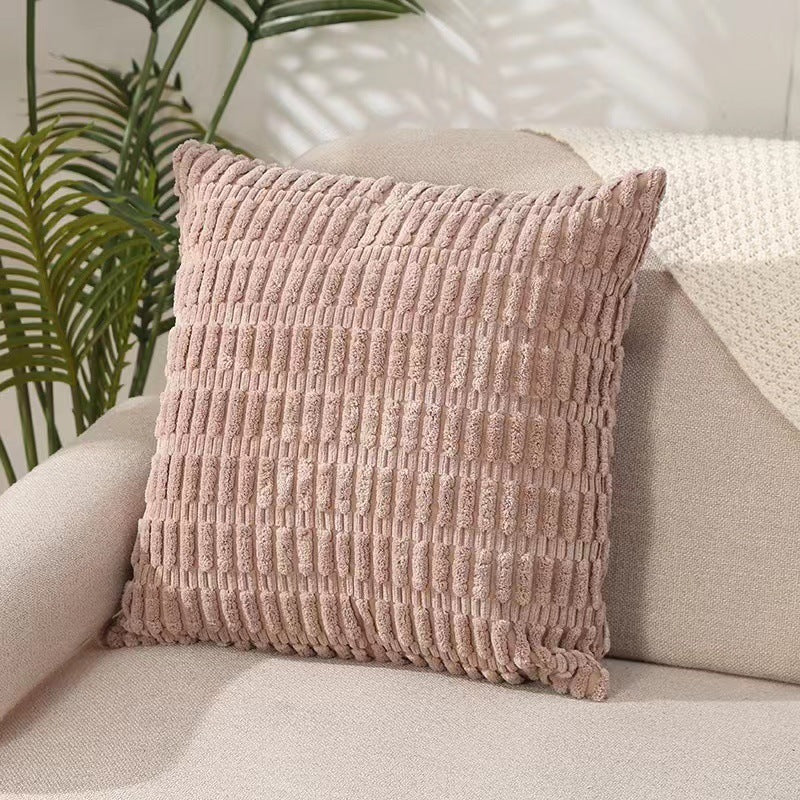HKM-437267 Boho Striped Corduroy Throw Pillow Covers for Modern Farmhouse Christmas Home Decor