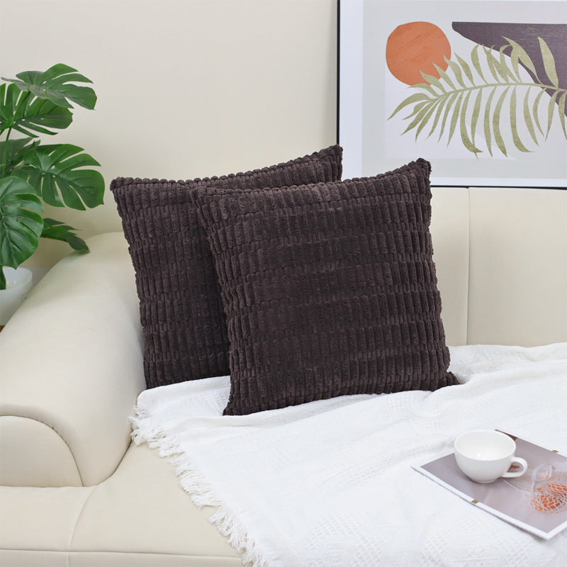 HKM-437267 Boho Striped Corduroy Throw Pillow Covers for Modern Farmhouse Christmas Home Decor