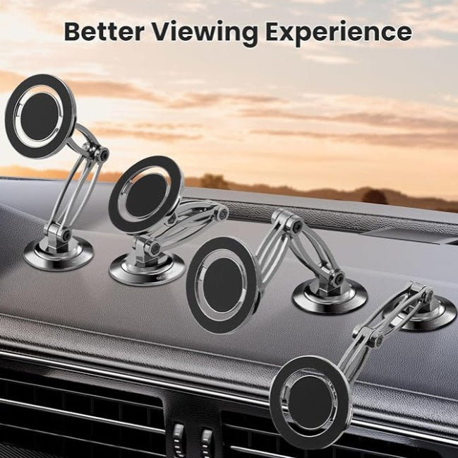 HKM-437395 Adjustable Magnetic Car Phone Holder with 360° Rotation for Dashboards