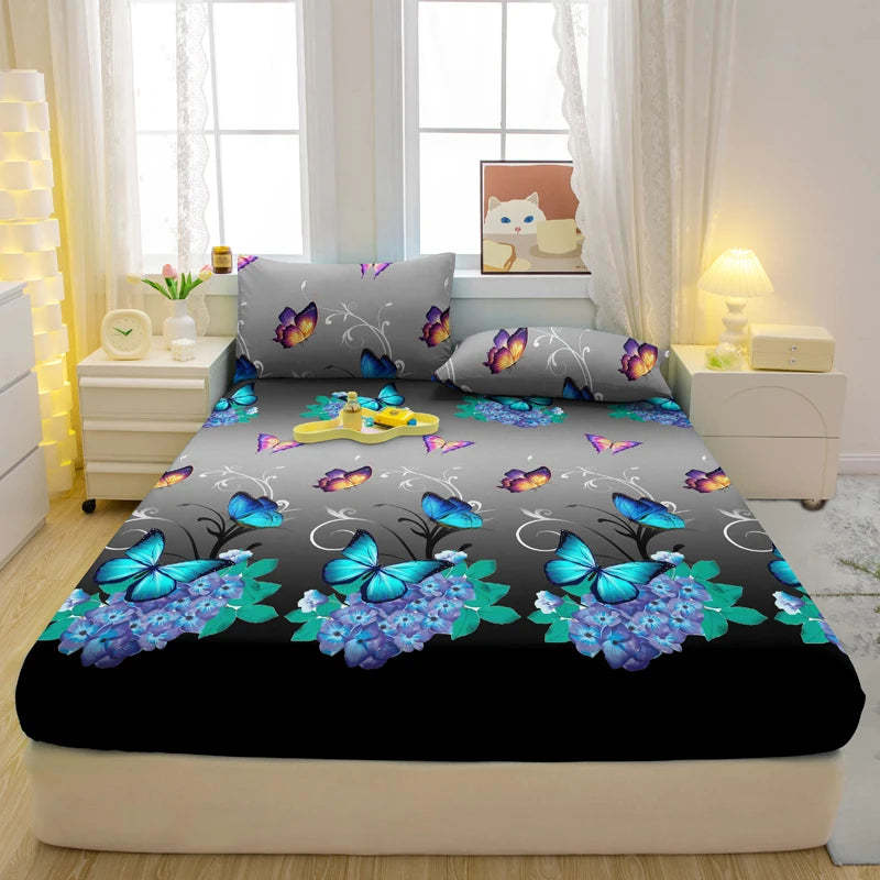HKM-437459 Three-Piece Bedding Set - 1.8m Durable Chemical Fiber Bed Sheet and Pillowcases