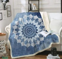 HKM-437523 Double-Thick Square Polyester Blanket for Spring and Autumn Comfort