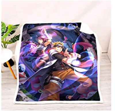 HKM-437523 Double-Thick Square Polyester Blanket for Spring and Autumn Comfort