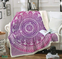HKM-437523 Double-Thick Square Polyester Blanket for Spring and Autumn Comfort