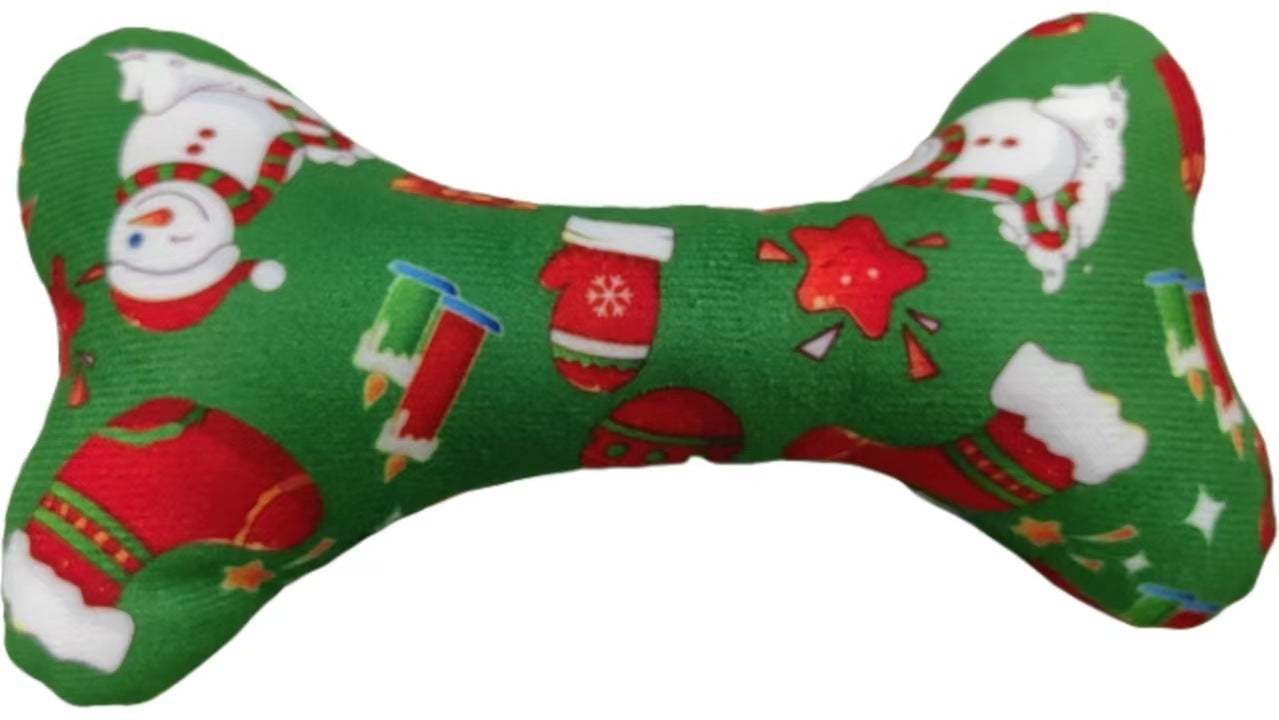 HKM-437587 Festive Plush Dog Toy in Santa Claus, Snowman, and Holiday Designs
