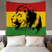 HKM-437843 Reggae Flag Lion Tapestry - European Style Polyester Wall Hanging & Tablecloth