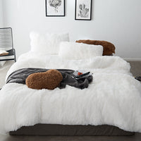 HKM-437971 Korean Cloud Mink Velvet Coral Velvet Bedding Set - 4-Piece Thick Warm Winter Comforter