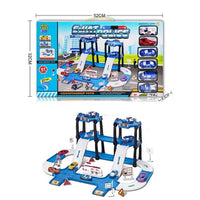 HKM-438099 64-Piece Parking Lot Playset with 6 Mini Cars for Kids Aged 2-7