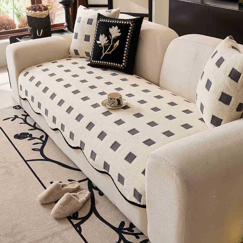 HKM-438291 Plush Winter Sofa Cushion with Non-Slip Design in Various Colors and Sizes