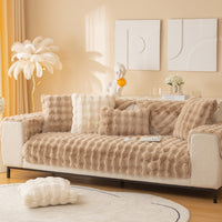 HKM-438355 Bubble Velvet Fleece Cushion Cover - Modern Non-Slip Sofa Cushion, Various Colors Available