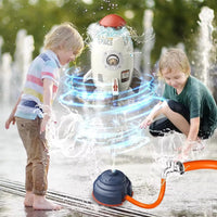HKM-438547 360° Rotating Mini Plastic Rocket Sprinkler for Outdoor Water Play - Ideal for Kids' Summer Fun