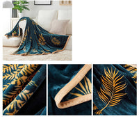 HKM-438611 Soft Flannel Coral Blanket for Adults - Modern Geometric Design, Multiple Sizes Available