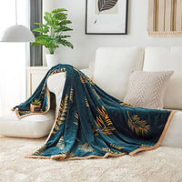 HKM-438611 Soft Flannel Coral Blanket for Adults - Modern Geometric Design, Multiple Sizes Available