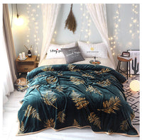 HKM-438611 Soft Flannel Coral Blanket for Adults - Modern Geometric Design, Multiple Sizes Available