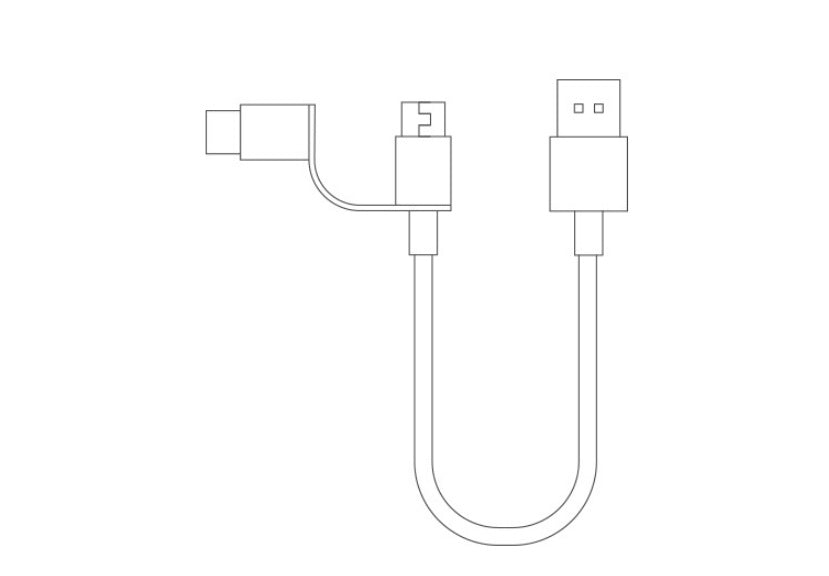 HKM-438675 Dual-Connector 1m High-Speed Multi-Head Charging Cable for Android Phones