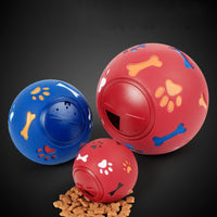 HKM-438739 Bite-Resistant Rubber Pet Toy - Spherical Rotating Leaking Ball, Small and Large Sizes Available