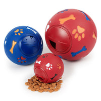 HKM-438739 Bite-Resistant Rubber Pet Toy - Spherical Rotating Leaking Ball, Small and Large Sizes Available