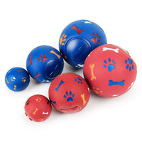 HKM-438739 Bite-Resistant Rubber Pet Toy - Spherical Rotating Leaking Ball, Small and Large Sizes Available
