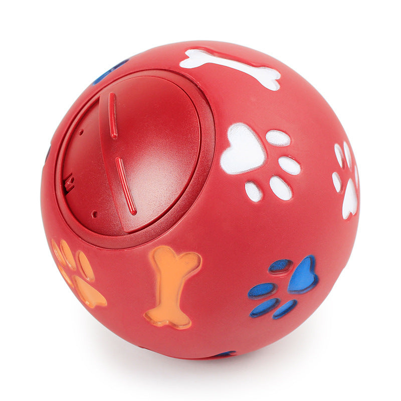 HKM-438739 Bite-Resistant Rubber Pet Toy - Spherical Rotating Leaking Ball, Small and Large Sizes Available