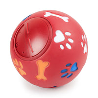 HKM-438739 Bite-Resistant Rubber Pet Toy - Spherical Rotating Leaking Ball, Small and Large Sizes Available