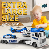 HKM-438931 Multi-Functional Semi Truck with Racing Car and Helicopter Toys for Kids