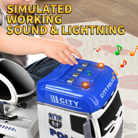 HKM-438931 Multi-Functional Semi Truck with Racing Car and Helicopter Toys for Kids