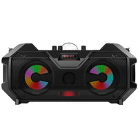 HKM-438995 Portable Dual Microphone Bluetooth Speaker with Colorful Lights and Display Screen for Home and Outdoor Use