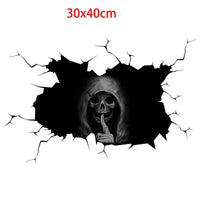 HKM-439059 Halloween Skull Waterproof Wall Sticker for Decorative Touch