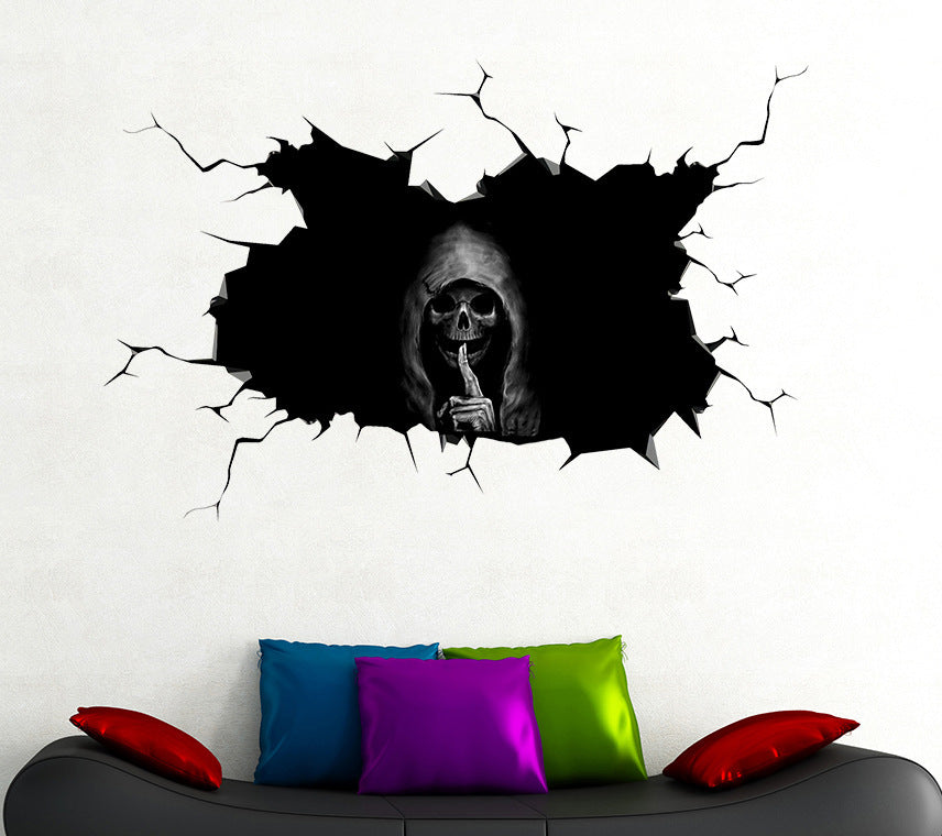 HKM-439059 Halloween Skull Waterproof Wall Sticker for Decorative Touch