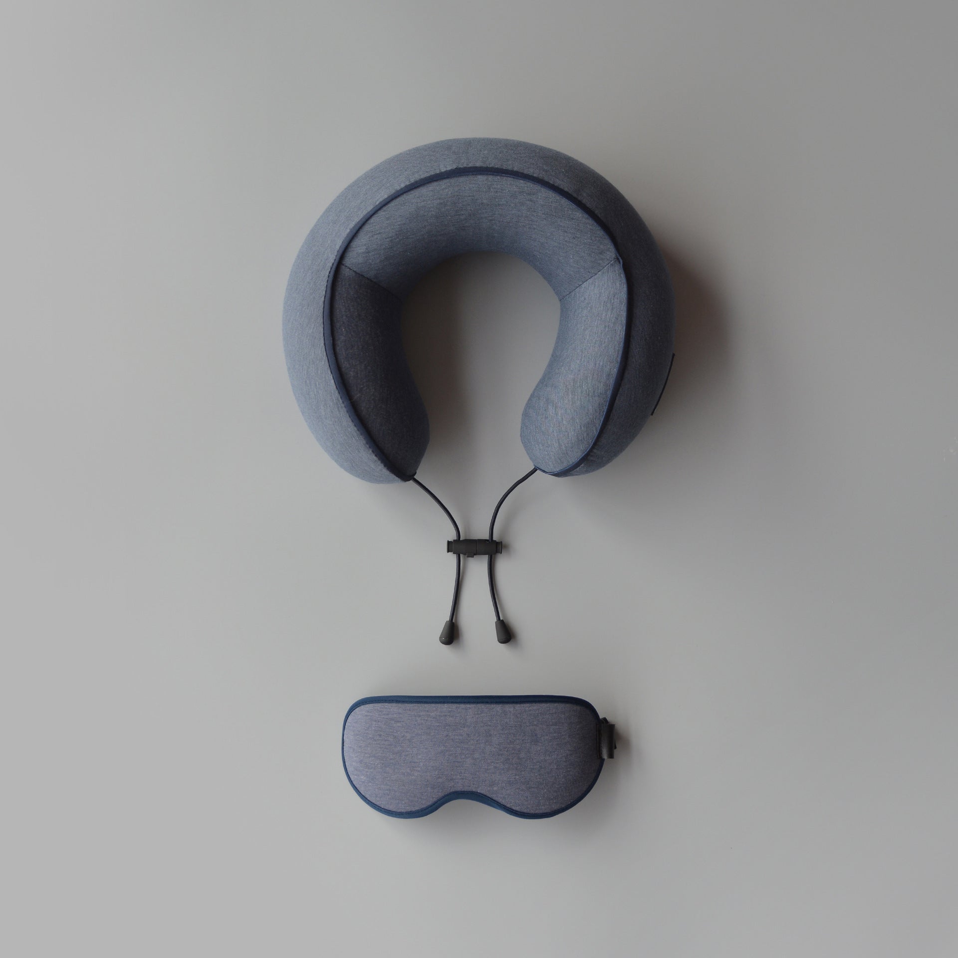 HKM-439123 Blossom Portable Memory Travel Neck Pillow - Cherry Powder, Turmeric, Dark Blue, Grey, Air Layer Knitted Design, Compact Size 26x25x12 CM