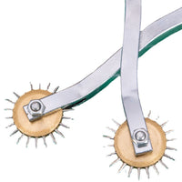 HKM-439123 Crimping Wheel Tool with Wooden Handle for Paper, Fabric, and Leather